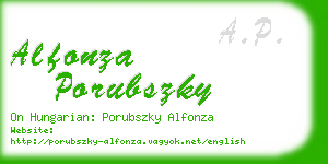alfonza porubszky business card